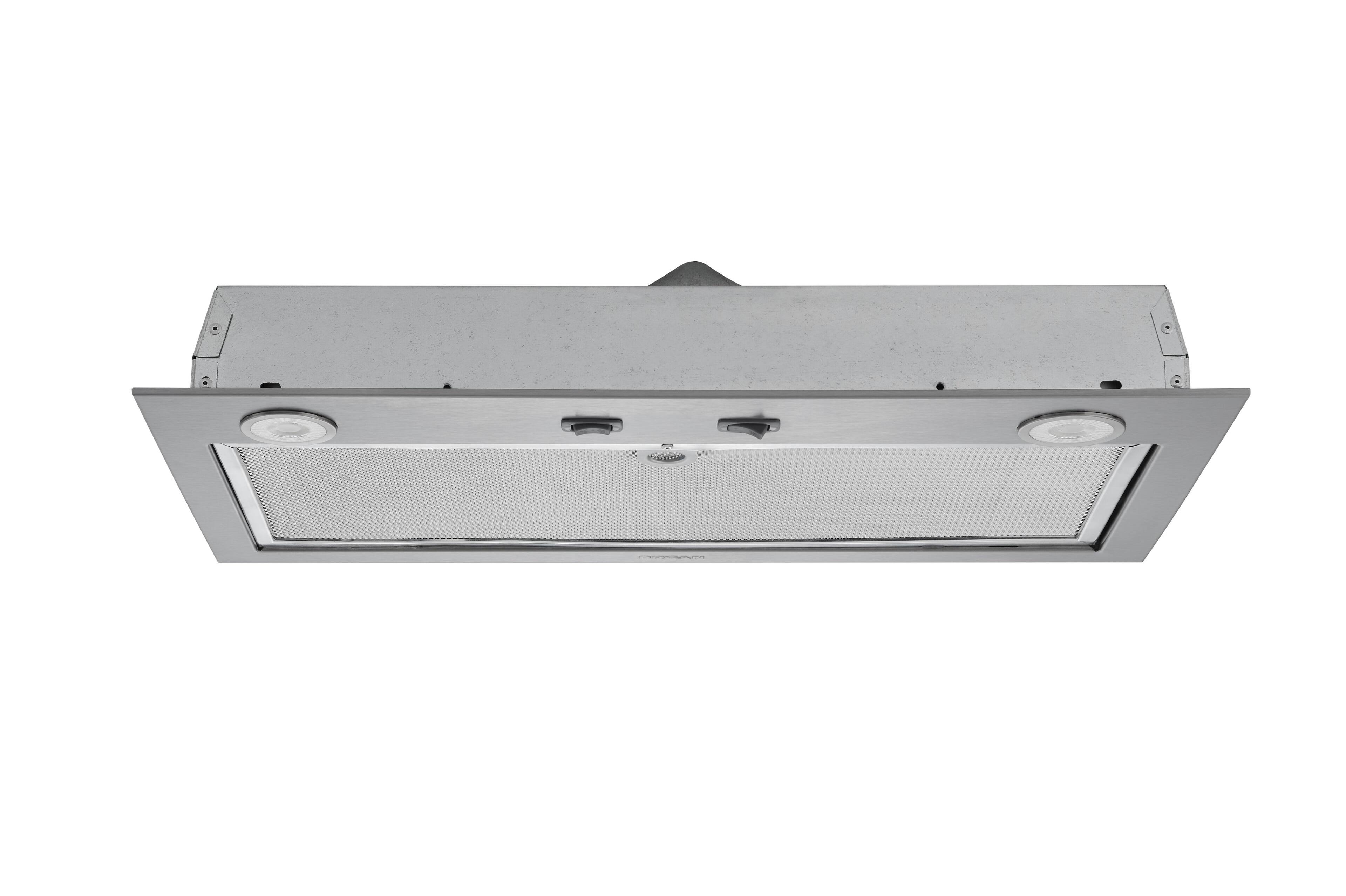 Angle. Broan - Broan 21-Inch Custom Range Hood Power Pack Insert with Easy Install System, 300 Max Blower CFM - Stainless Steel.