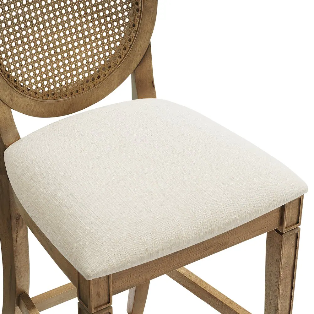 Back. Crosley Furniture - Katia 2-Piece Cane-Back Counter Stool Set - 2 Cane-Back Counter Stools - Driftwood.