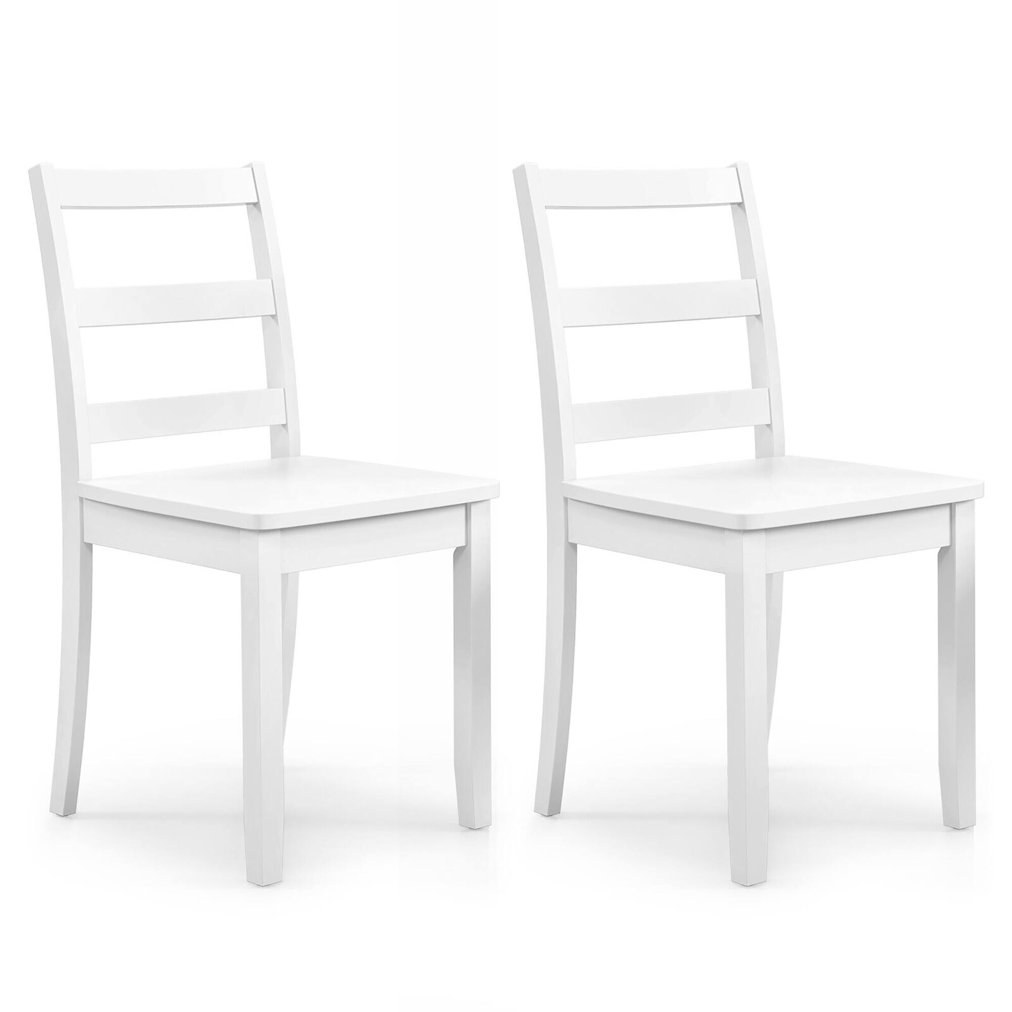 Front. Gymax - Gymax Dining Chairs Set of 2 Wood Dining Room Kitchen Side Chairs for Living Room - White.