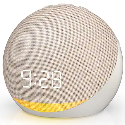 Front. Dazzed Corner - Alarm Clock,Wake Up Alarm with Bluetooth Speaker - Putty.