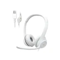 Logitech - H390 Wired USB-A On-Ear Stereo Headphones with Noise Canceling Microphone - Off-White - Front_Zoom