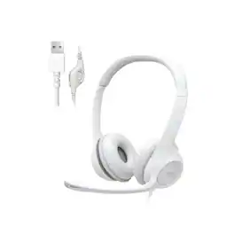 Logitech - H390 Wired USB-A On-Ear Stereo Headphones with Noise Canceling Microphone - Off-White