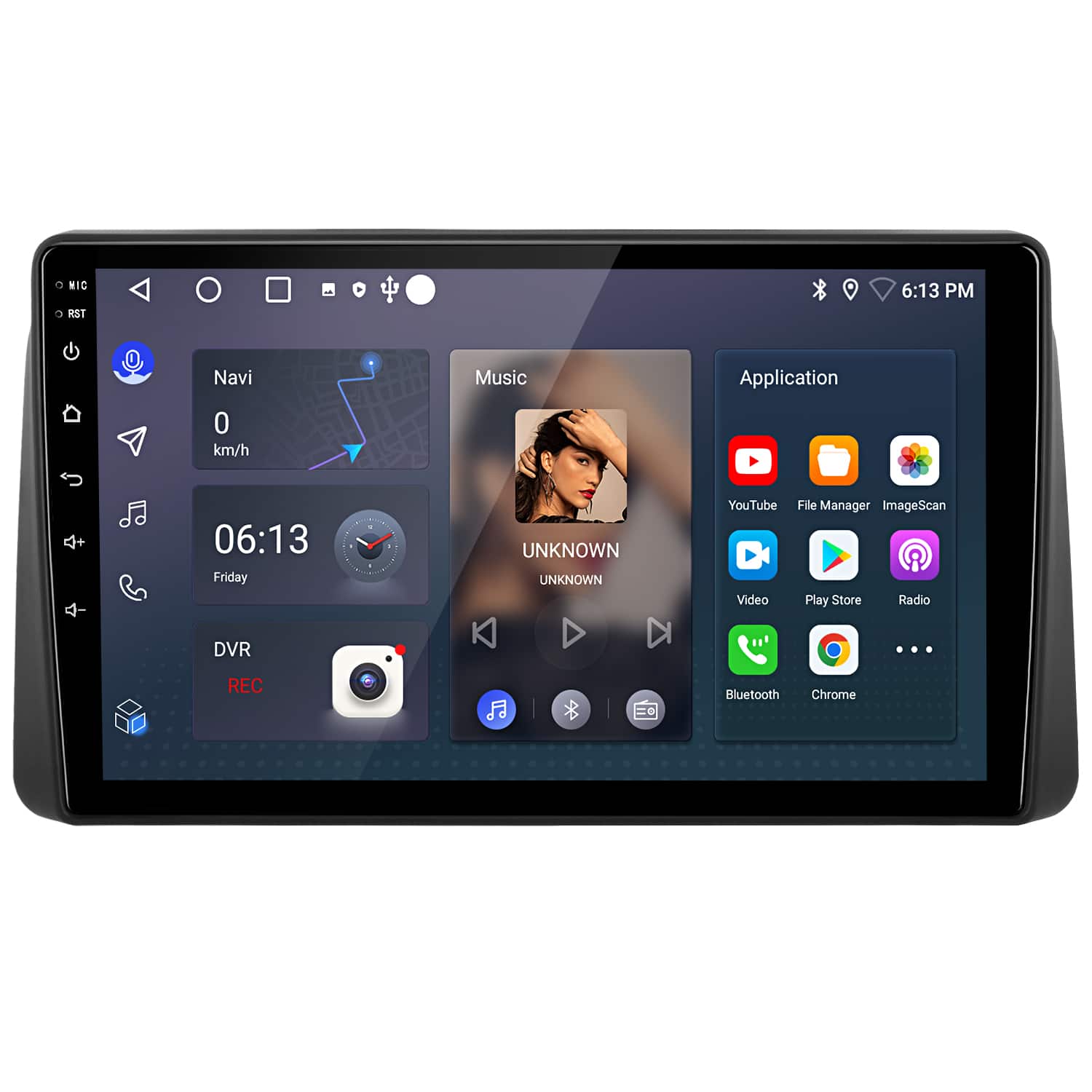 Junsun - 9"Android14 Car Stereo Radio GPS Navi carplay 2+64GB WIFI SWC BT FM For Chrysler Town & Country For Dodge Grand Caravan - Black