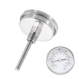 Unique Bargains - Bimetal Thermometer 2.75in Stem & 2.28in Dial, 0-200°C, Shatterproof Glass Lens, Industrial Grade - Silver