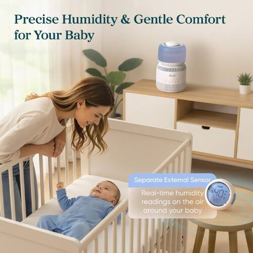 Precise Humidity & Gentle Comfort for Your Baby

Separate External Sensor
Real-time humidity readings on the air around your baby