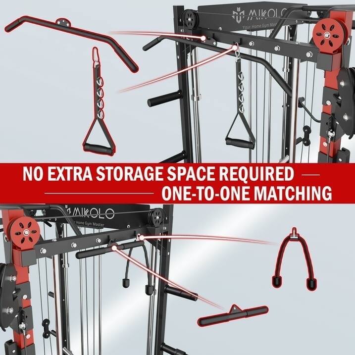 MIKOL Home Gym Master

NO EXTRA STORAGE SPACE REQUIRED  
ONE-TO-ONE MATCHING