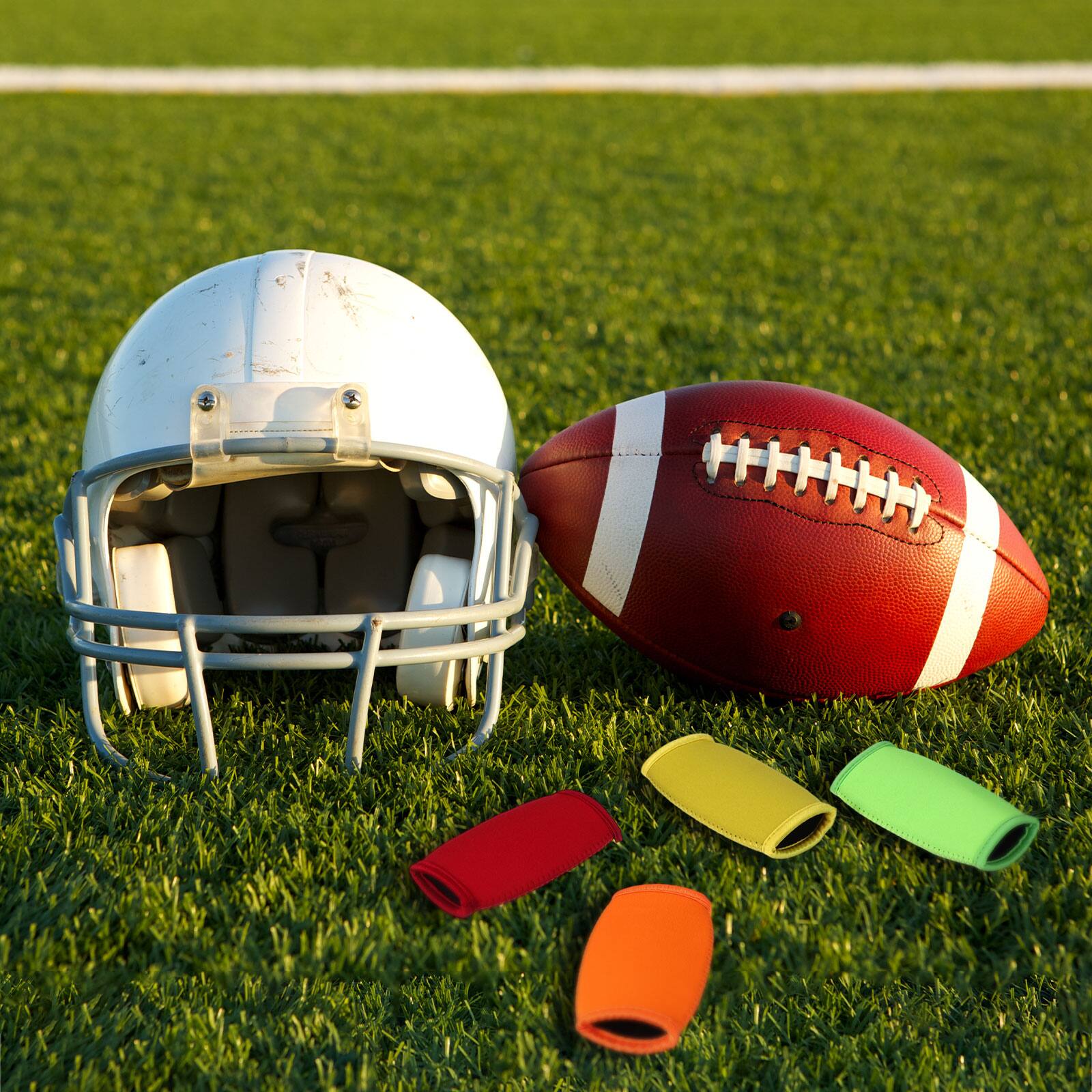 Alt View 5. Unique Bargains - Football Chin Pad, Chin Cover Helmet Pad Polyester Sport Accessories, One Size Fits All - Fits Rugby/Lacrosse/Biking - Red.