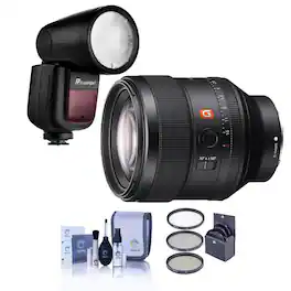 FE 85mm f/1.4 GM Lens for Sony E, Bundle with Flashpoint Zoom Li-on X R2 TTL Flash Speedlight, 77mm Filter Kit,
