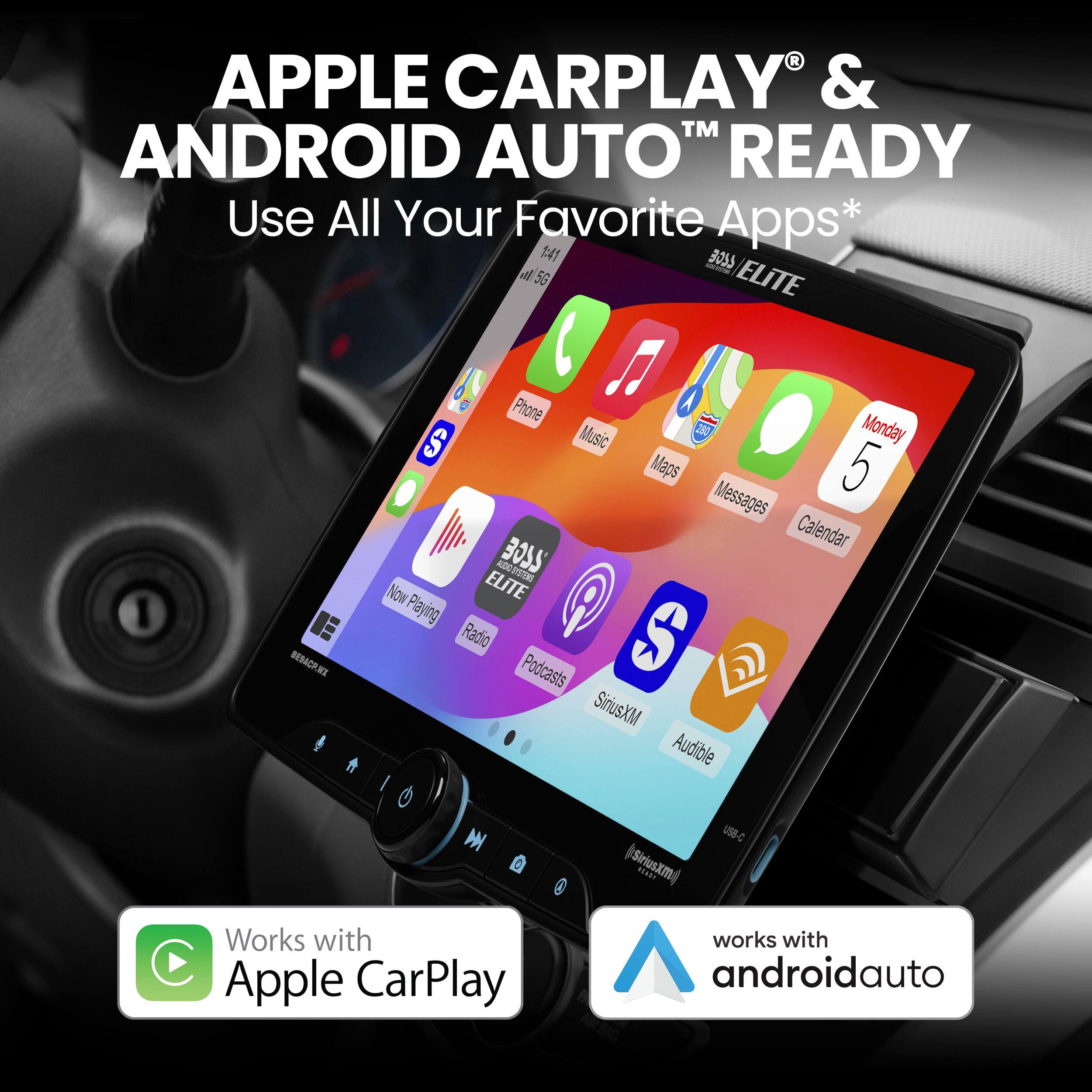 Apple CarPlay & Android Auto Ready: Use all your favorite apps.