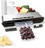 Front. HBN - HBN Commercial Vacuum Sealer, Automatic, Built-in Cutter & Bag Storage, Hands-Free Lid, Stainless Steel - Silver.