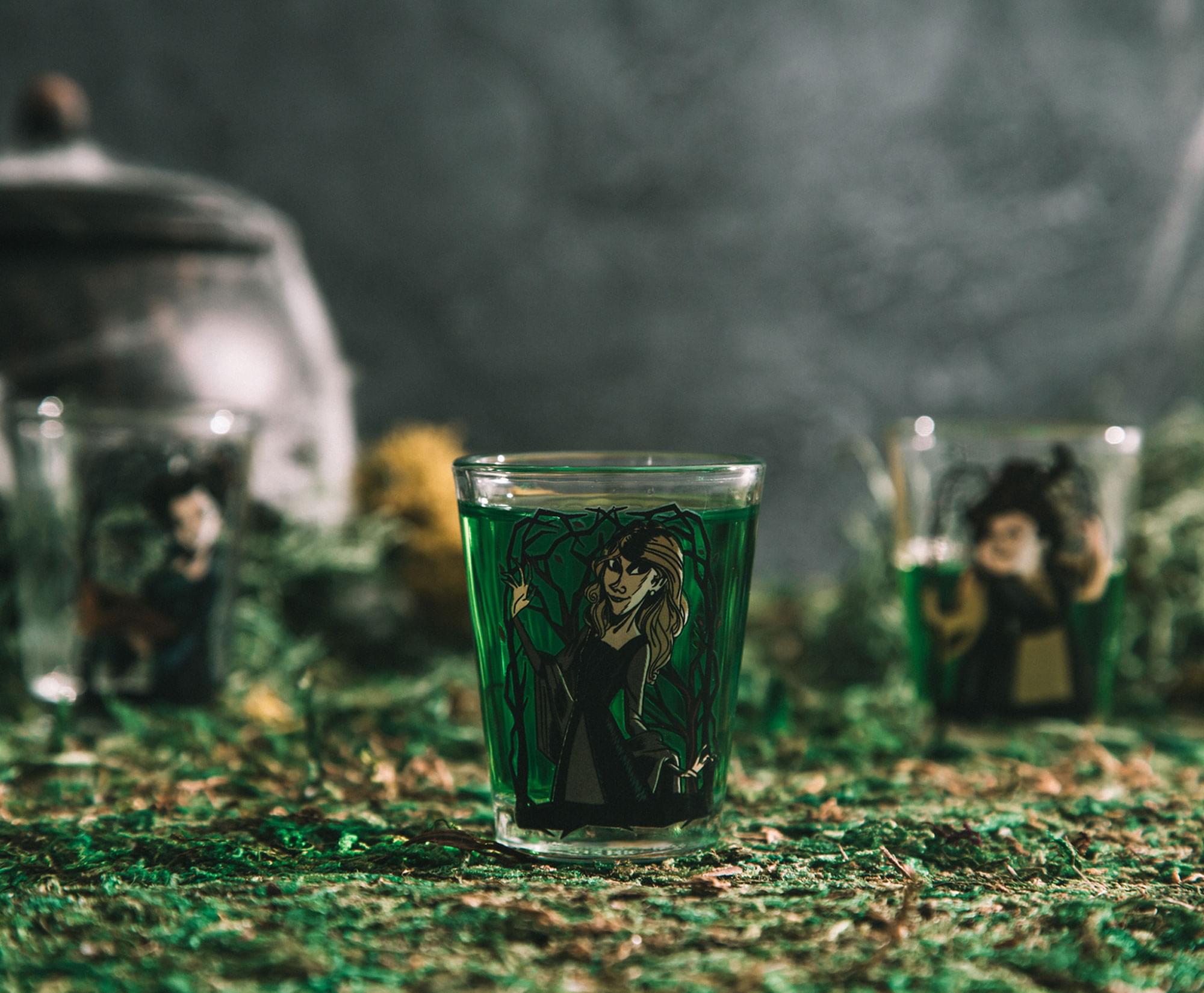 Alt View 2. Disney - Disney Hocus Pocus Sanderson Sisters Portraits 2-Ounce Shot Glasses | Set of 4 - Black.