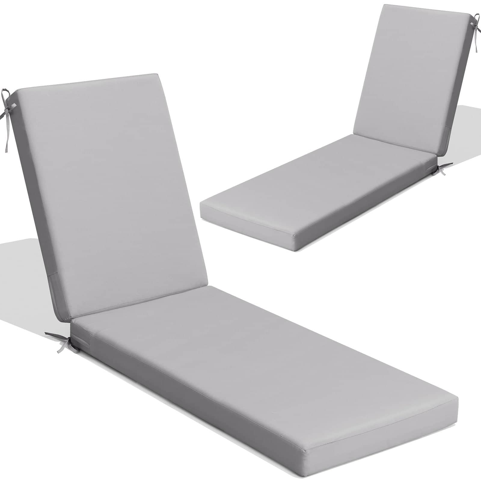 Crestlive Products - Outdoor Patio Chaise Lounge Cushion with Sunbrella - Light Gray price history on PriceWatchPro