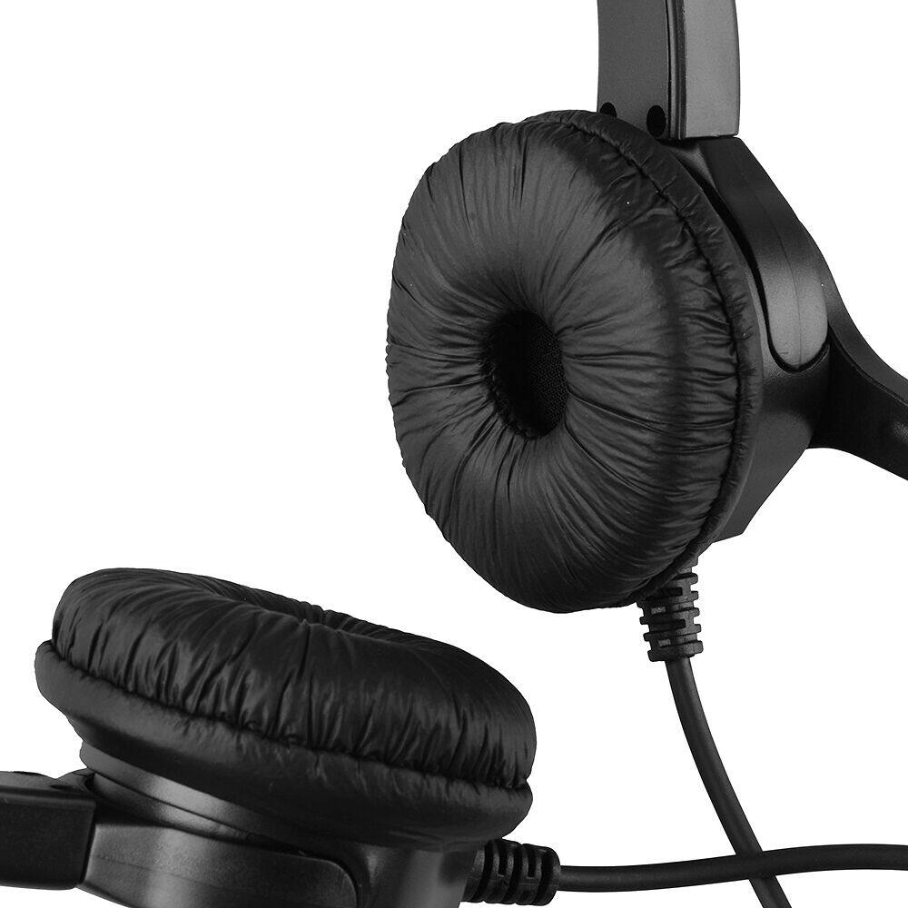 Alt View 2. AGPtek - Call Center Noise Cancelling Corded Binaural Hands-free Headset Headphone With Microphone - Black.
