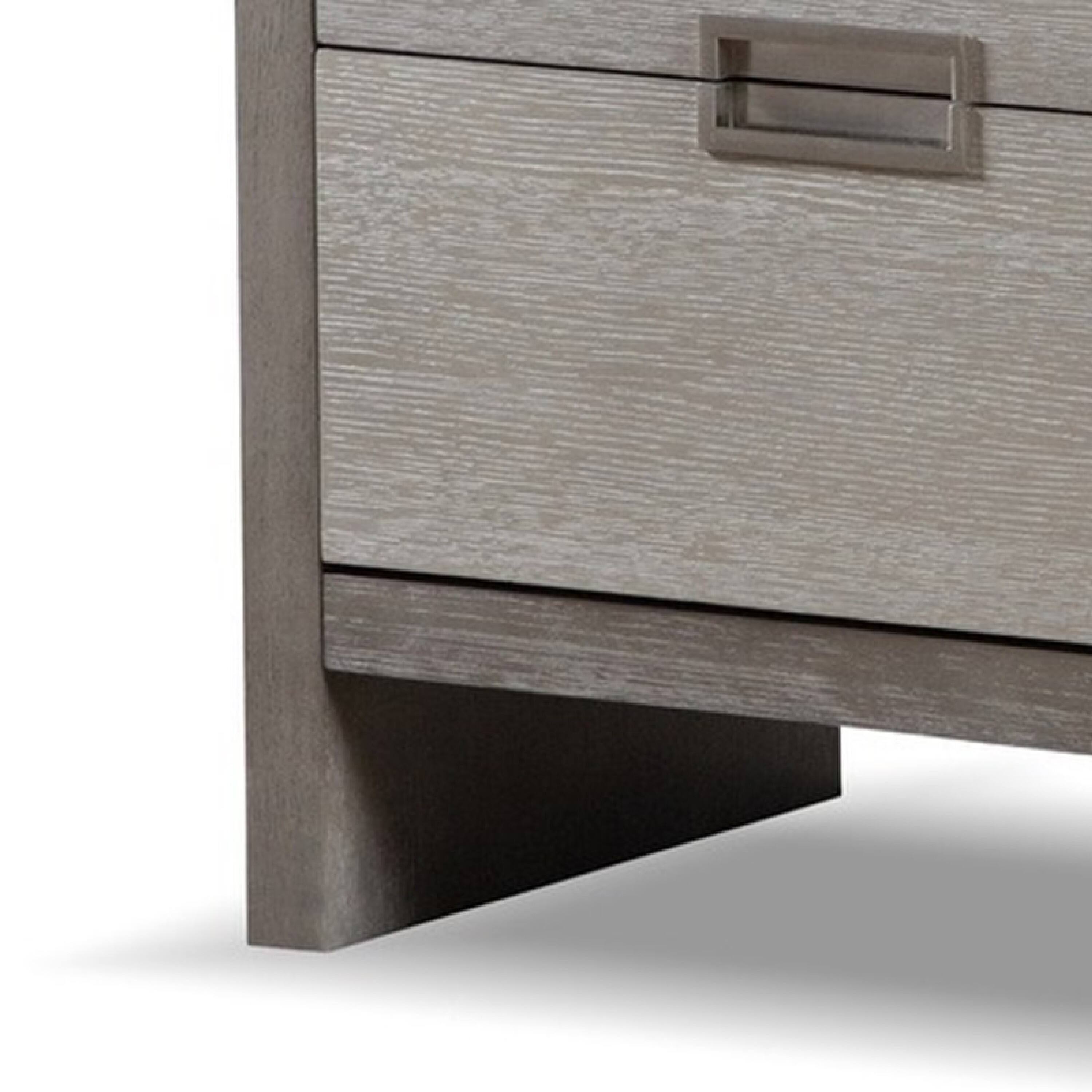 Alt View 3. Manhattan Lane - Rizvi Nightstand, 2 Drawers, Dustproof Cases - Stone Gray, Bronze.