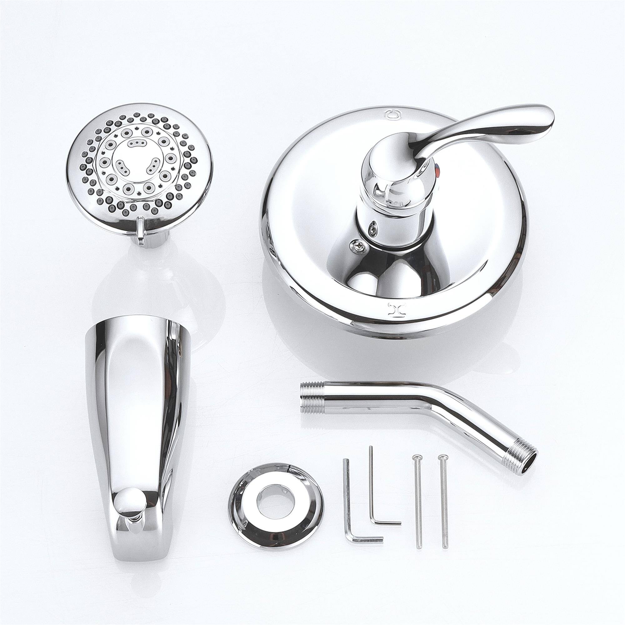 Alt View 1. Boyel Living - Chrome Bathroom Shower Trim Kit 5 Function Pressure Balance Valve Copper Body Zinc Alloy Handle - chrome.