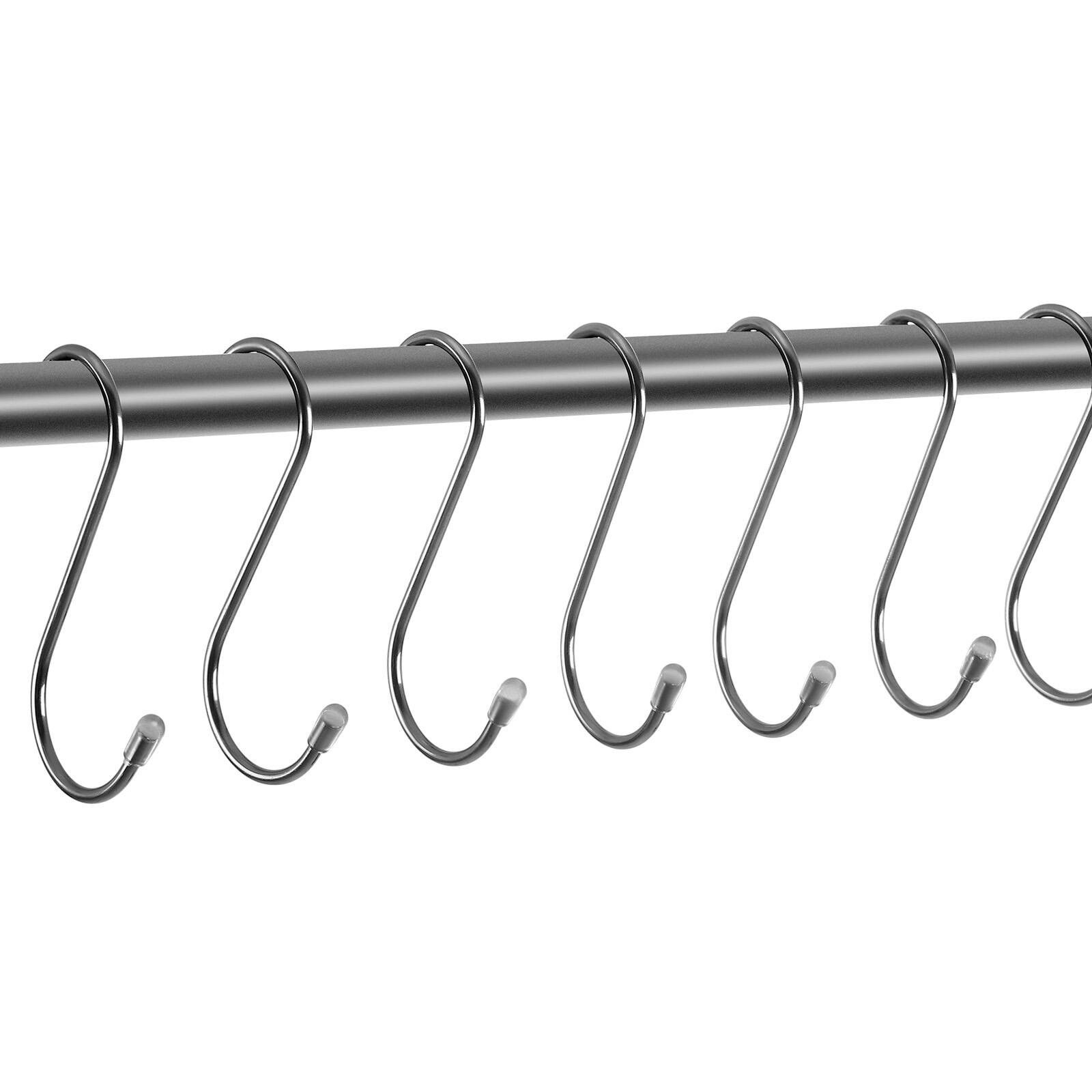 Alt View 5. VEVOR - S Hooks 40 Pack, 3.4 Inch Metal S Shaped Hangers of 22.05 LBS Load Capacity, Heavy Duty Stainless Steel Hanging Hooks - Stainless Steel Original Color.