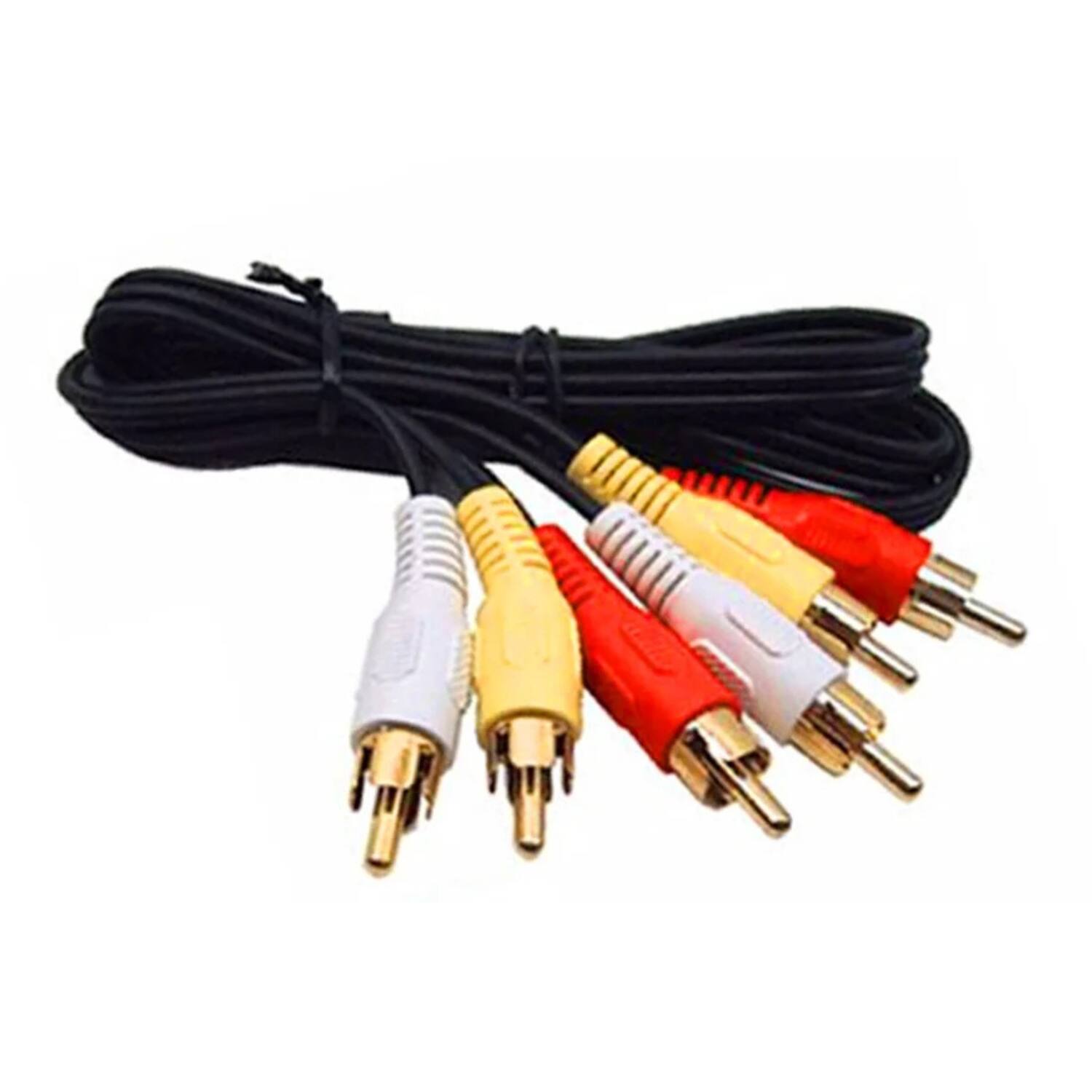 Front. Home Collection - 12FT Shielded RCA Stereo AV Cable - Black.