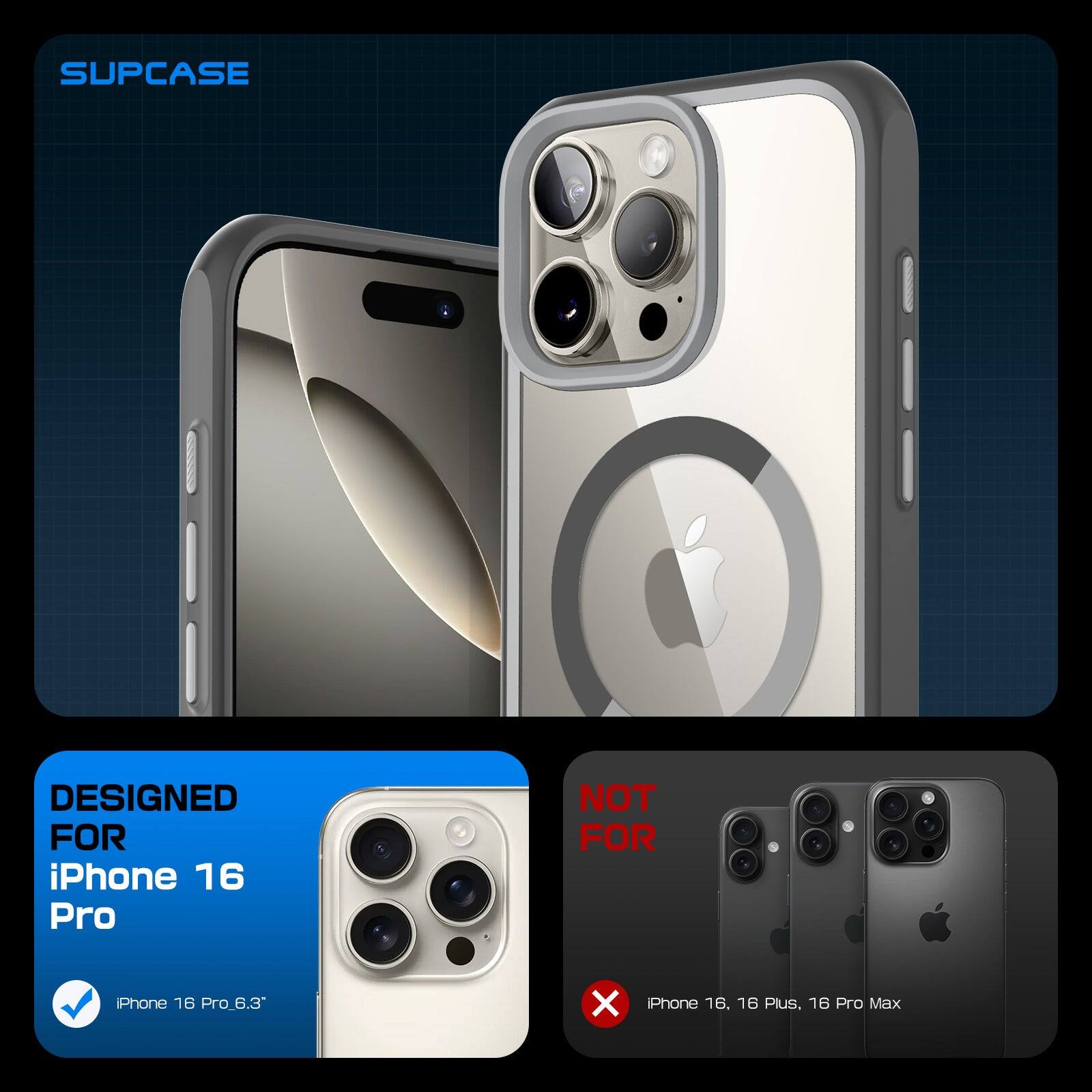 SUPCASE DESIGNED FOR iPhone 16 Pro NOT FOR iPhone 16, 16 Plus, 16 Pro Max.