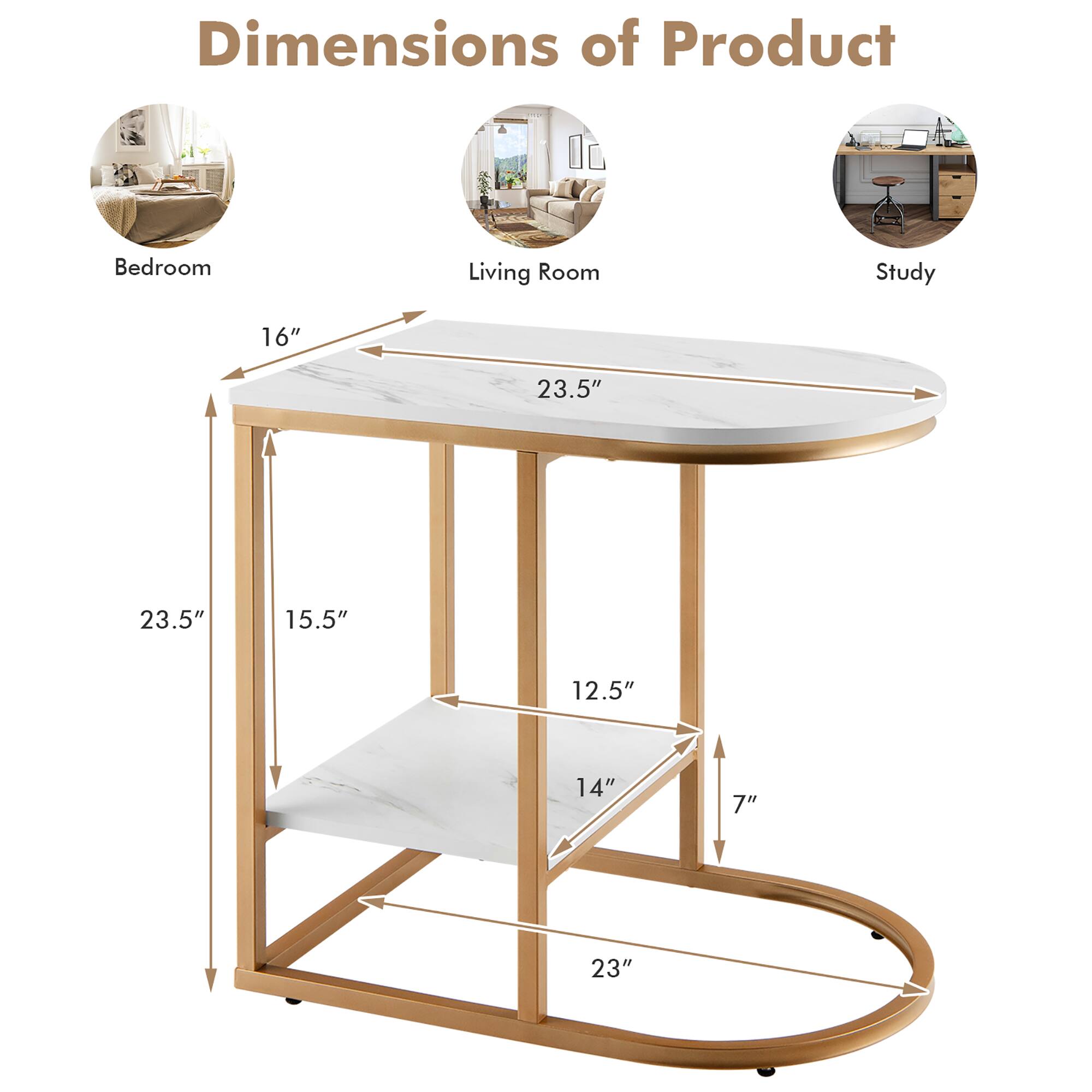 Dimensions of Product
Bedroom: 16"
Living Room: 23.5"
Study: 23.5"
15.5"
12.5"
14"
7"
23"