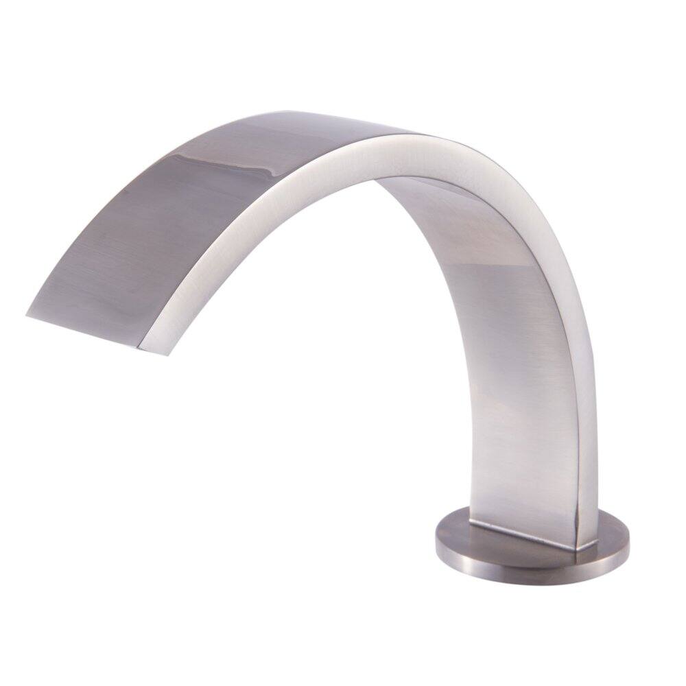 Left. Alfi - Brushed Nickel Modern Widespread Bathroom Faucet - Silver.