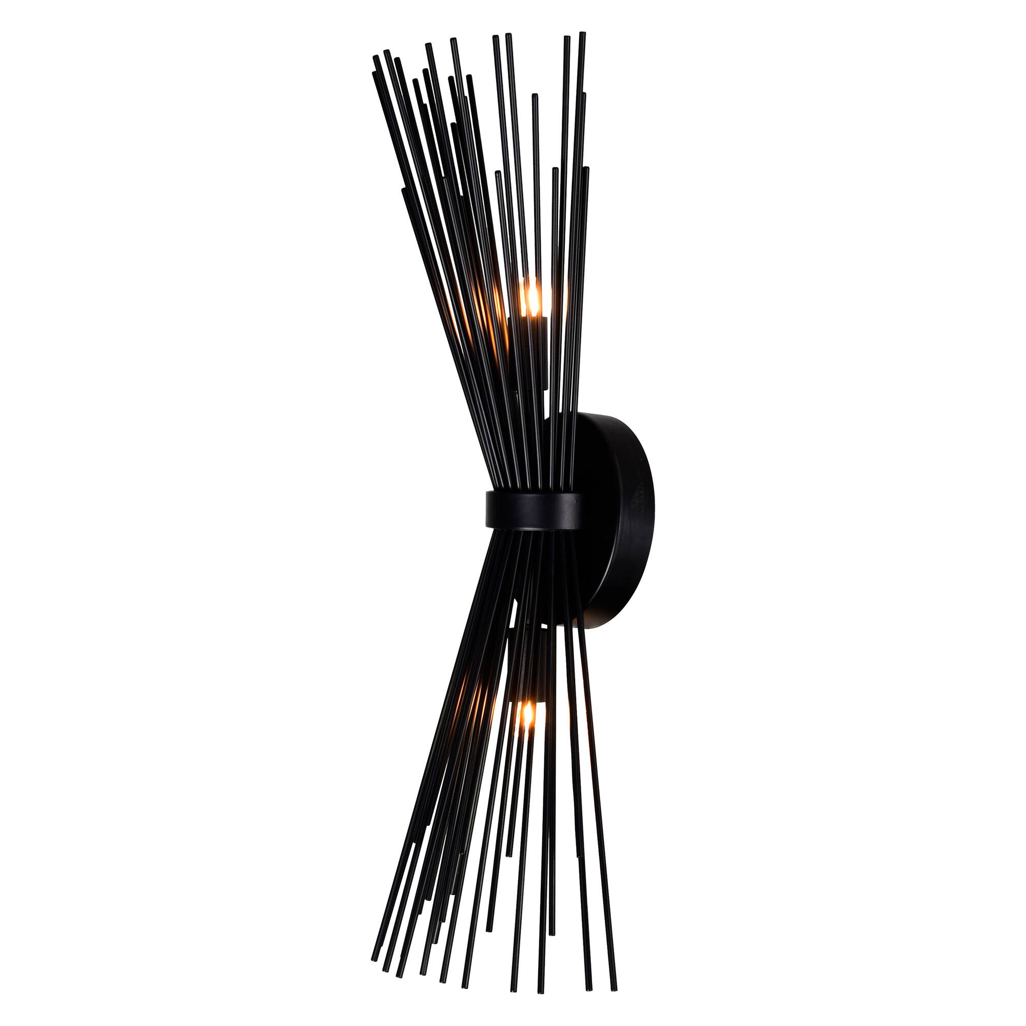 Back. CWI Lighting - Savannah 2 Light Wall Sconce With Black Finish - Black.