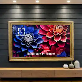 LAREDO FRAME FACTORY - 32 inch Handmade Tv frame for Samsung The Frame tv and Frame Pro Model - MARBLE GOLD