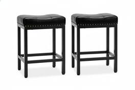 AOITUN - Bar Stools Set of 2, 24 Inch for Daily Use - Perfect Kitchen and Bar Seating, Quality and Value Design - Black