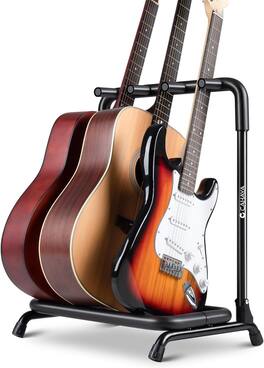 CAHAYA - Multi Guitar Rack: 3 Holder Guitar Stand Guitar With Thick Rubber Padding for Electric Guitars and Bass CY0344