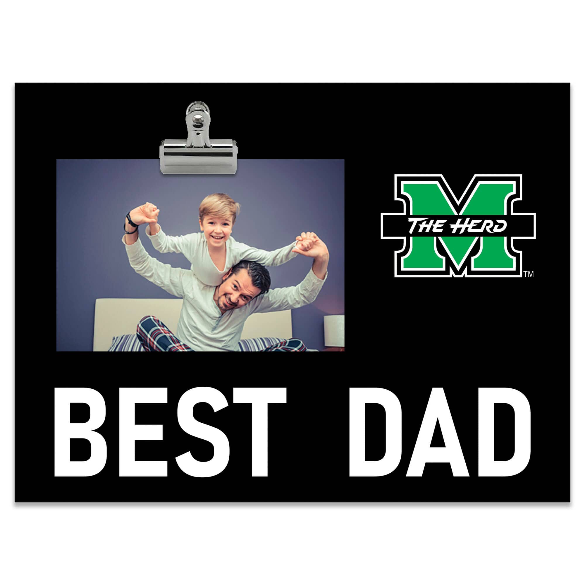 Fan Creations - Marshall Thundering Herd 8" x 10.5" Briteline Best Dad Clip Frame - Multicolor