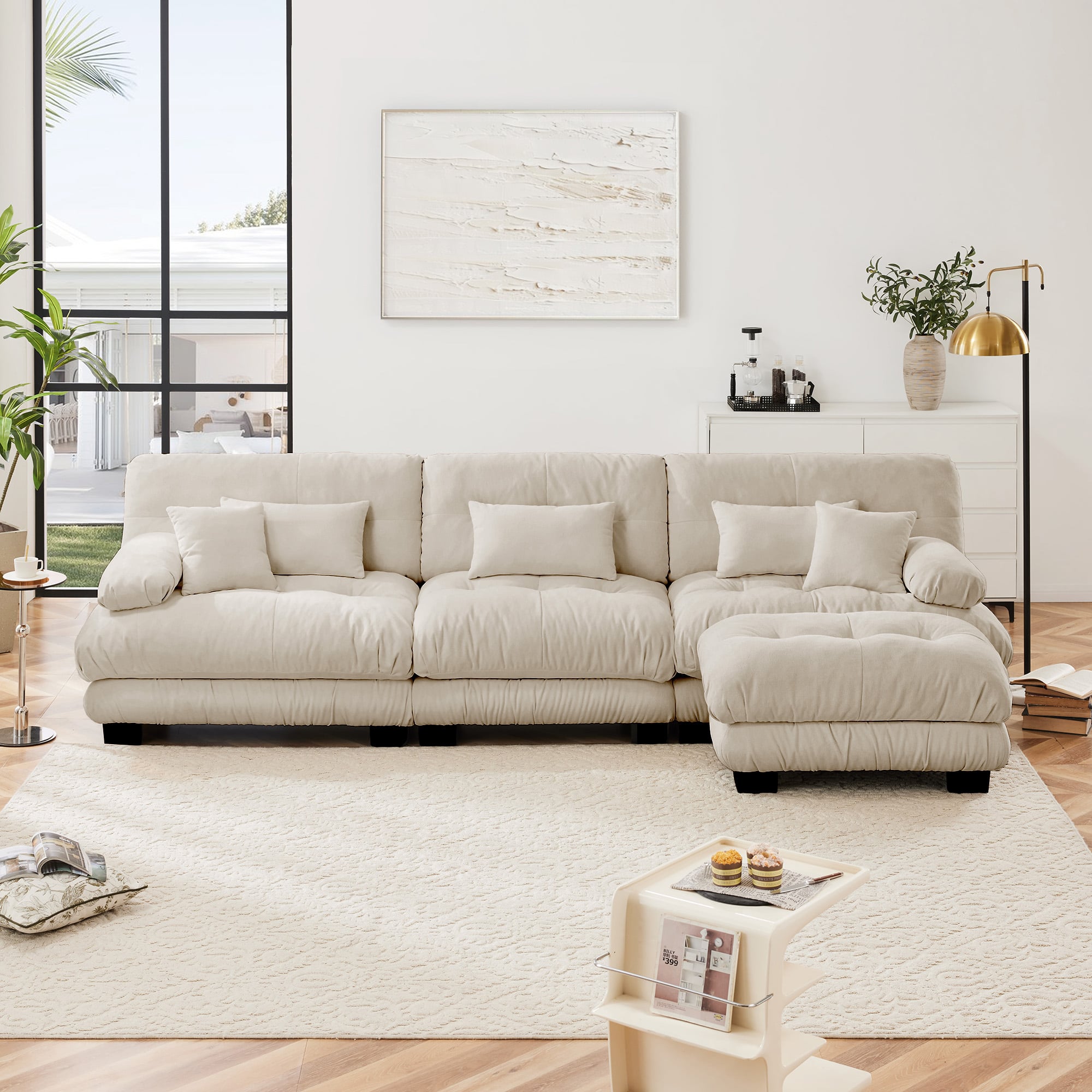 Aukfa Super Comfort Oversized Modular Velvet Sectional Sofa with