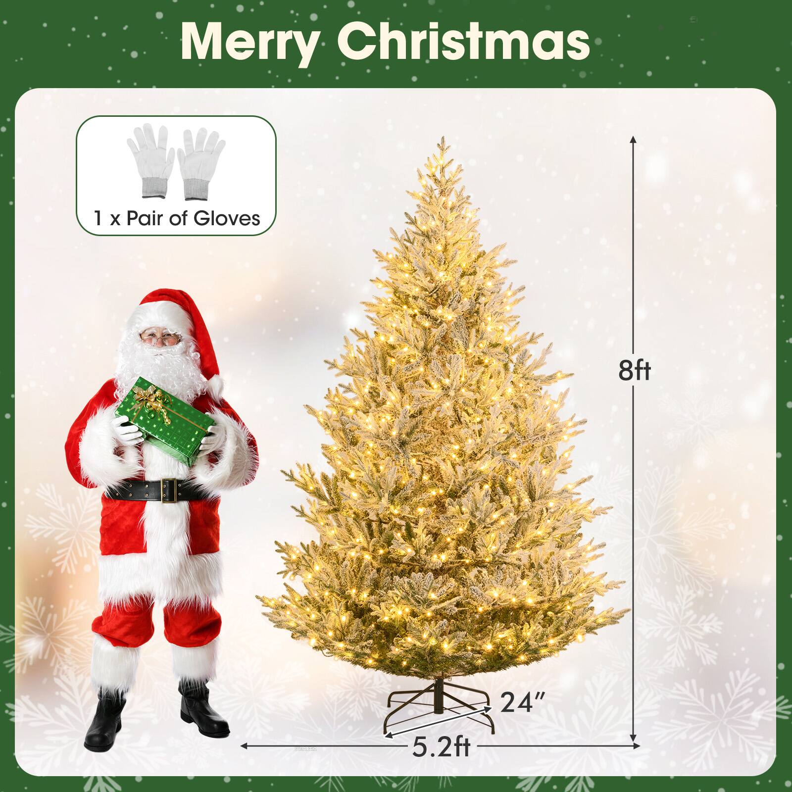 Merry Christmas

1 x Pair of Gloves

8ft

24"

5.2ft