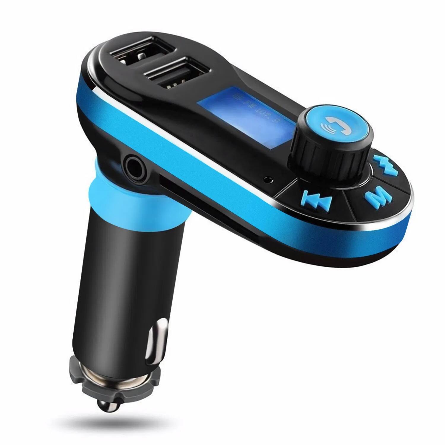 Front. Stock Preferred - Car Wireless FM Transmitter with Dual USB Charger.