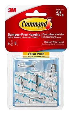 Command - Damage Free Medium Hook, 2 lb, 6/Pack (17065CLR-VPES) - Clear