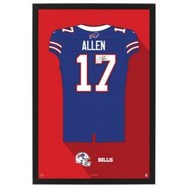 Sporticulture - Josh Allen Buffalo Bills Home Jersey Framed Art Print - Blue