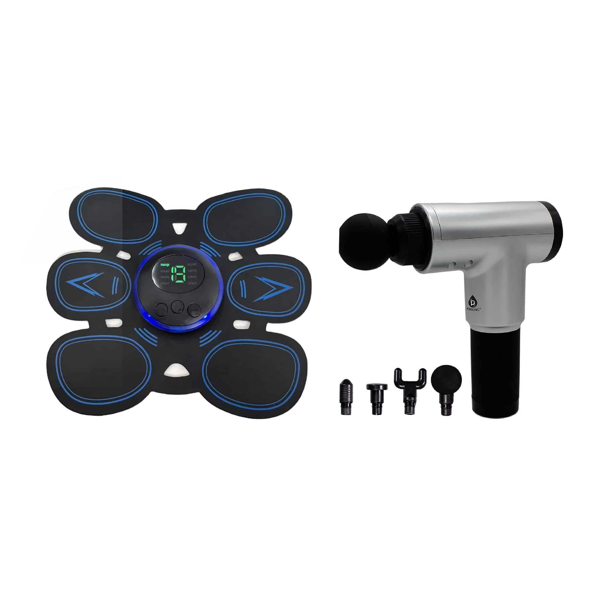 Pursonic - Core Sculpt & Total Body Recovery Bundle: Rechargeable Abdominal Muscle Toner and 6-Speed Deep Tissue Massage Gun price history on PriceWatchPro