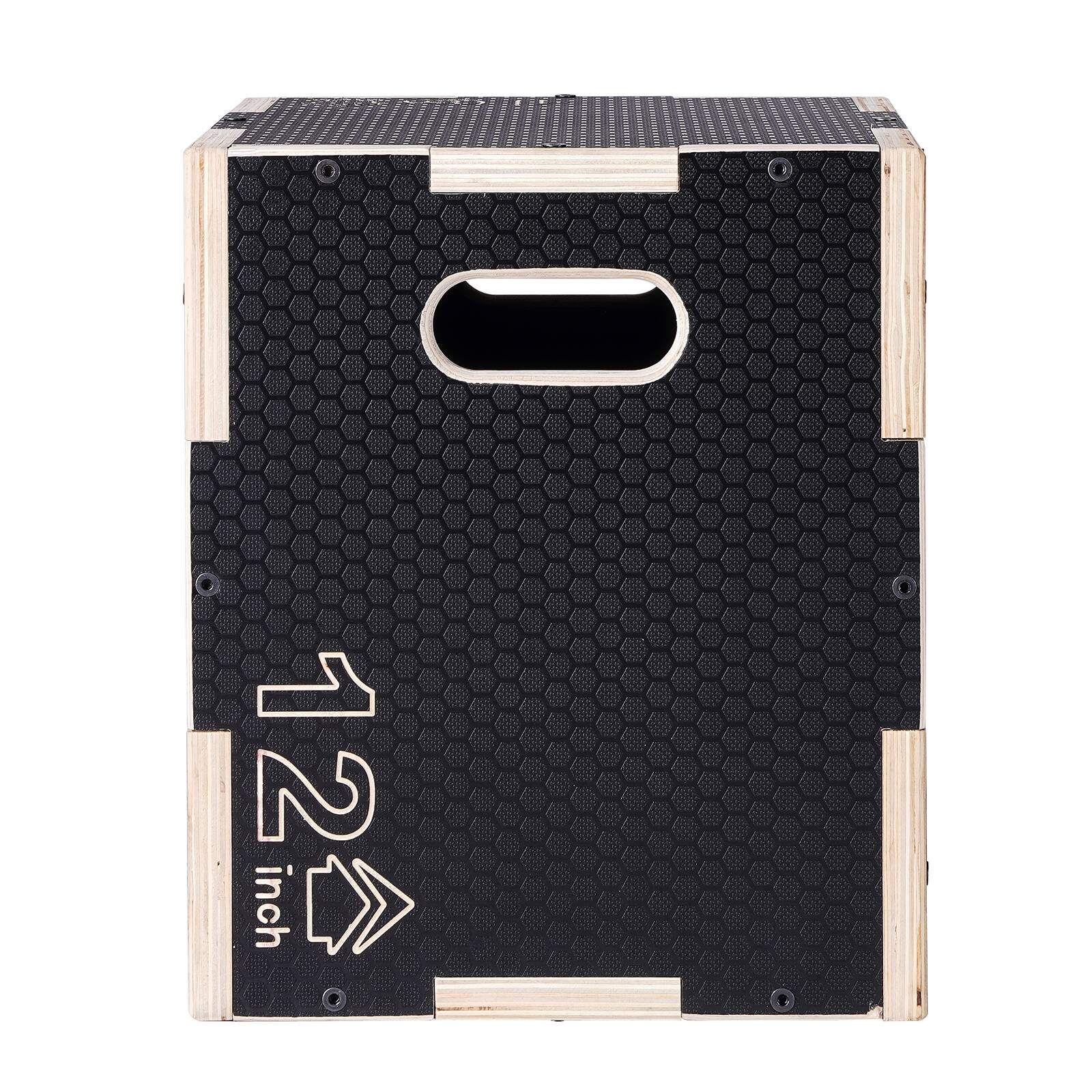 Alt View 5. VEVOR - 3 in 1 Plyometric Jump Box, 16/14/12 Inch Wooden Plyo Box, Platform & Jumping Agility Box, Anti-Slip Fitness Step Up Box - Black.