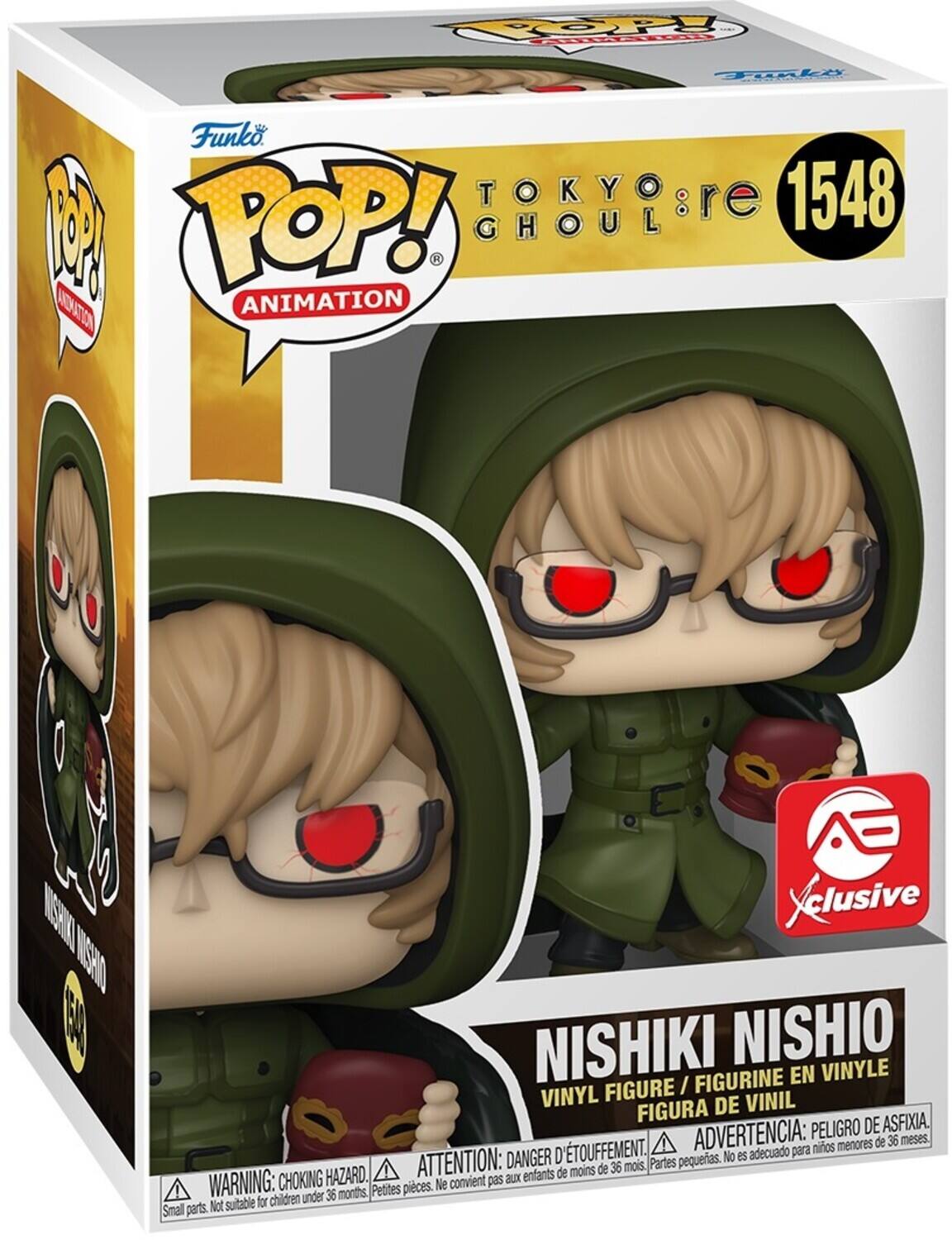 Funko POP! ANIMATION TOKYO Ghoul:re 1548 B NISHIKI NISHIO FIGURINE EN VINYLE FIGURE / VINYL DE VINIL FIGURA ASFIXIA. ADVERTENCIA: PELIGRO DE menores de 36 meses. 'TOUFFEMENT. adecuado para niños ATTENTION: DANGER D Partes pequeias. No es de moins de 36 mois. CHOKING HAZARD. convient pas aux enfants WARNING: Small parts. Not suitable for children Petites pieces.