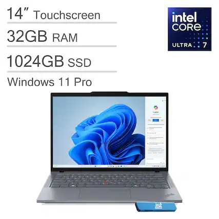 14" Touchscreen
32GB RAM
1024GB SSD
Windows 11 Pro
Intel Core Ultra 7