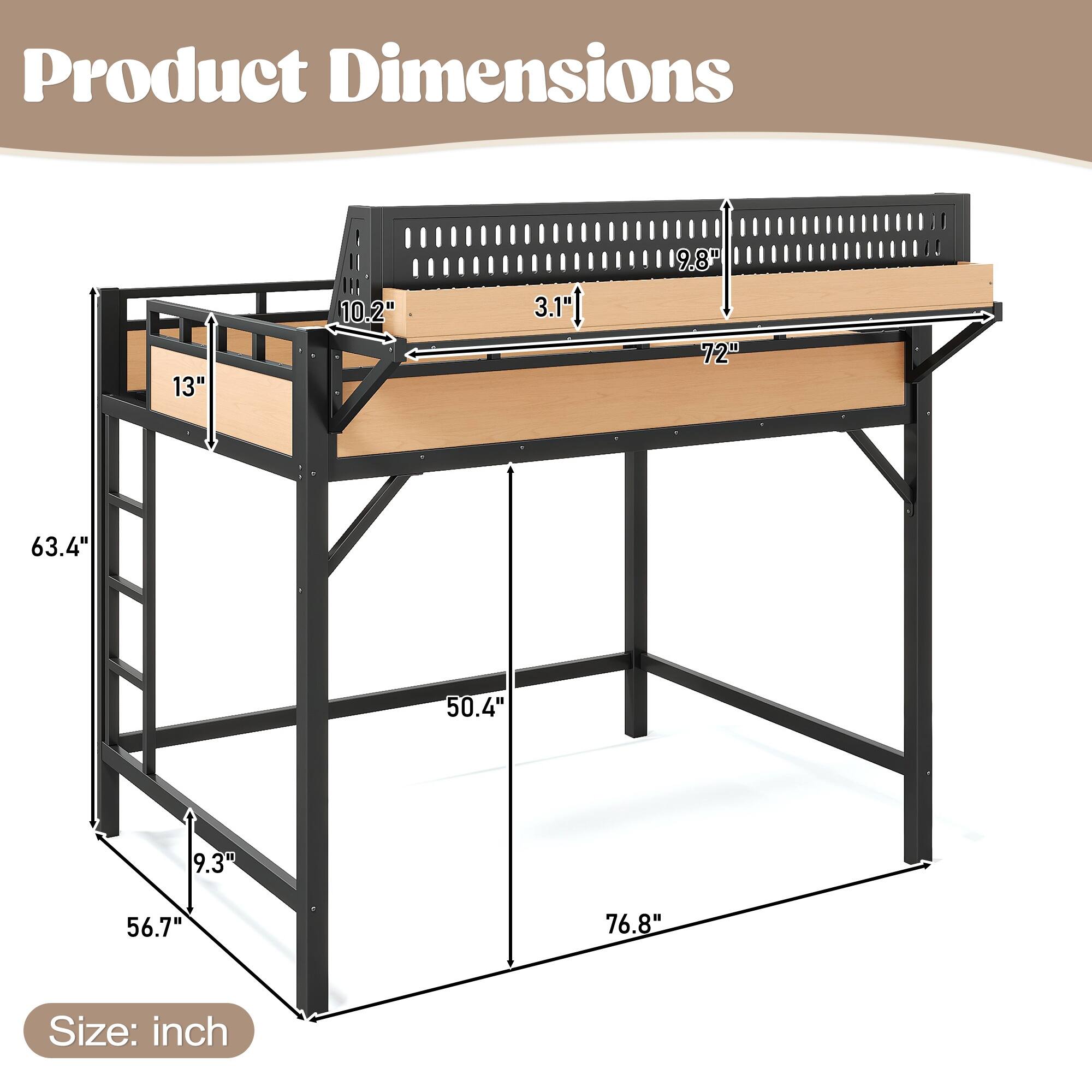 Product Dimensions: 13" x 10.2" x 3.1" x 19.8" x 72" x 63.4" x 50.4" x 9.3" x 56.7" x 76.8"  
Size: inch