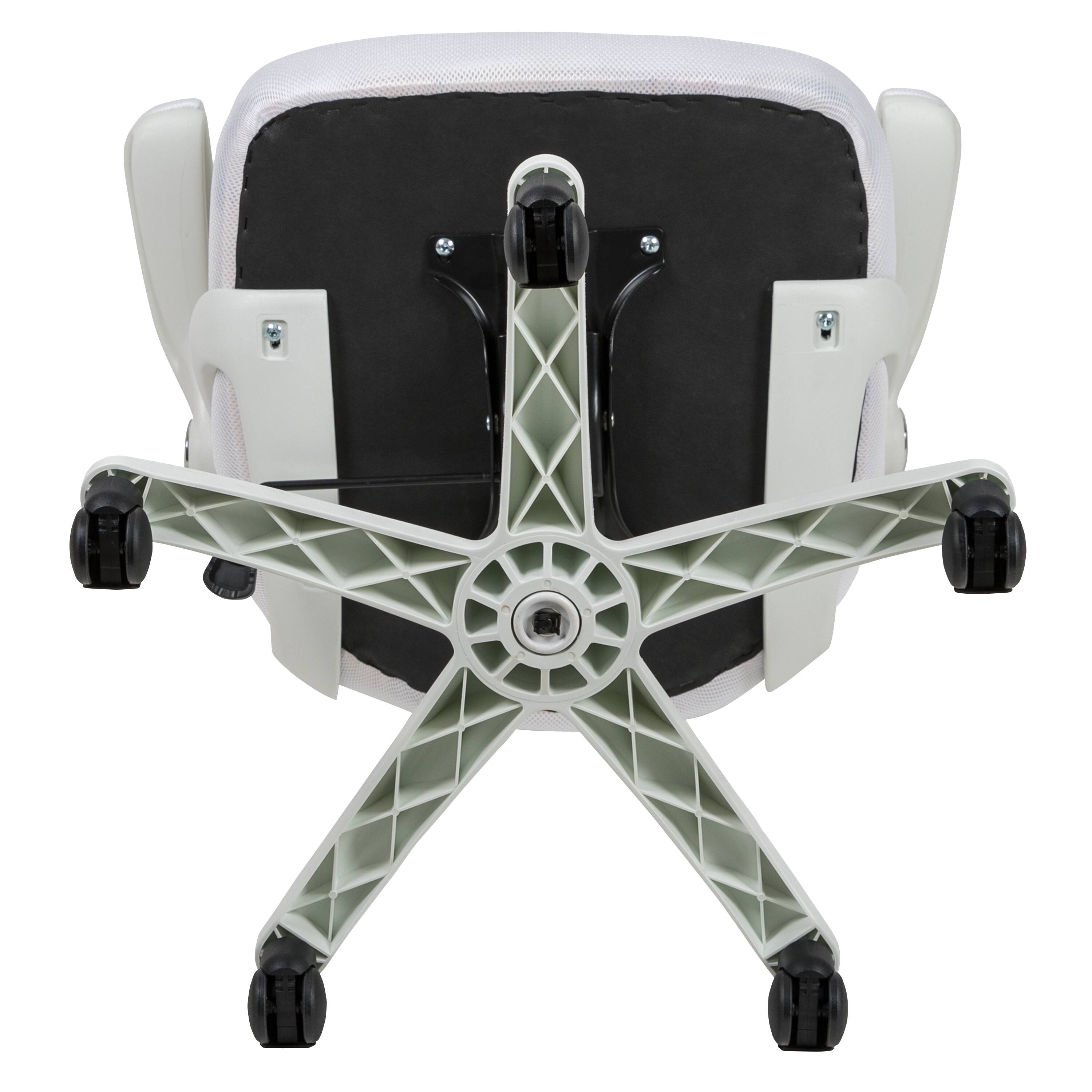 Alt View 9. Emma + Oliver - High Back Mesh Ergonomic Office Chair with Flip-up Arms - White.