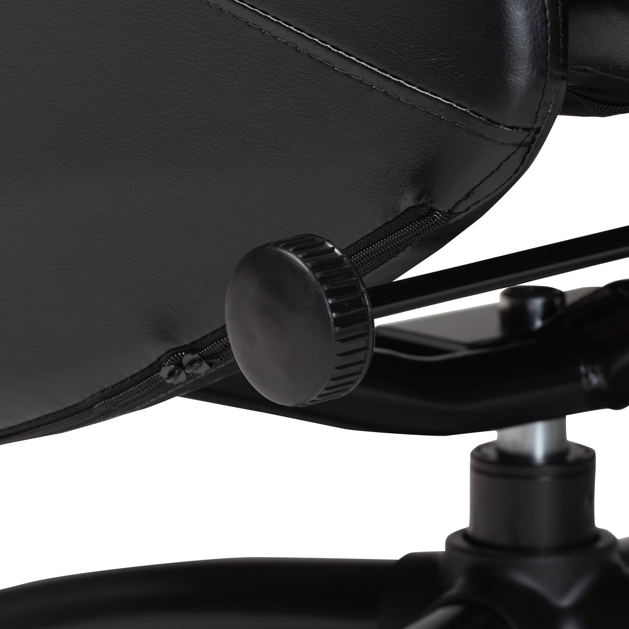 Alt View 5. Baxton Studio - Elwood Modern Faux Leather 2-Piece Lounge Chair and Footrest Set - Black.