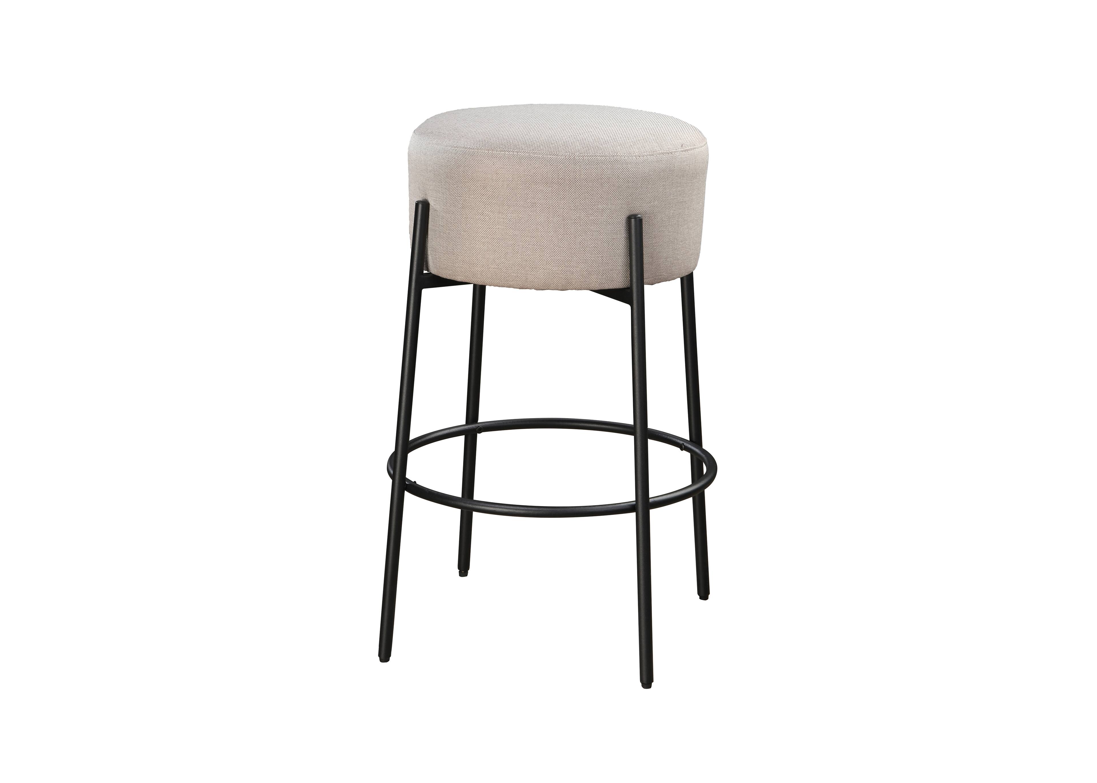 Alt View 2. LuXeo - Danica 29" Barstool Black Steel Legs with Beige Fabric Upholstered Seat (Set of 2) - Black/Beige.