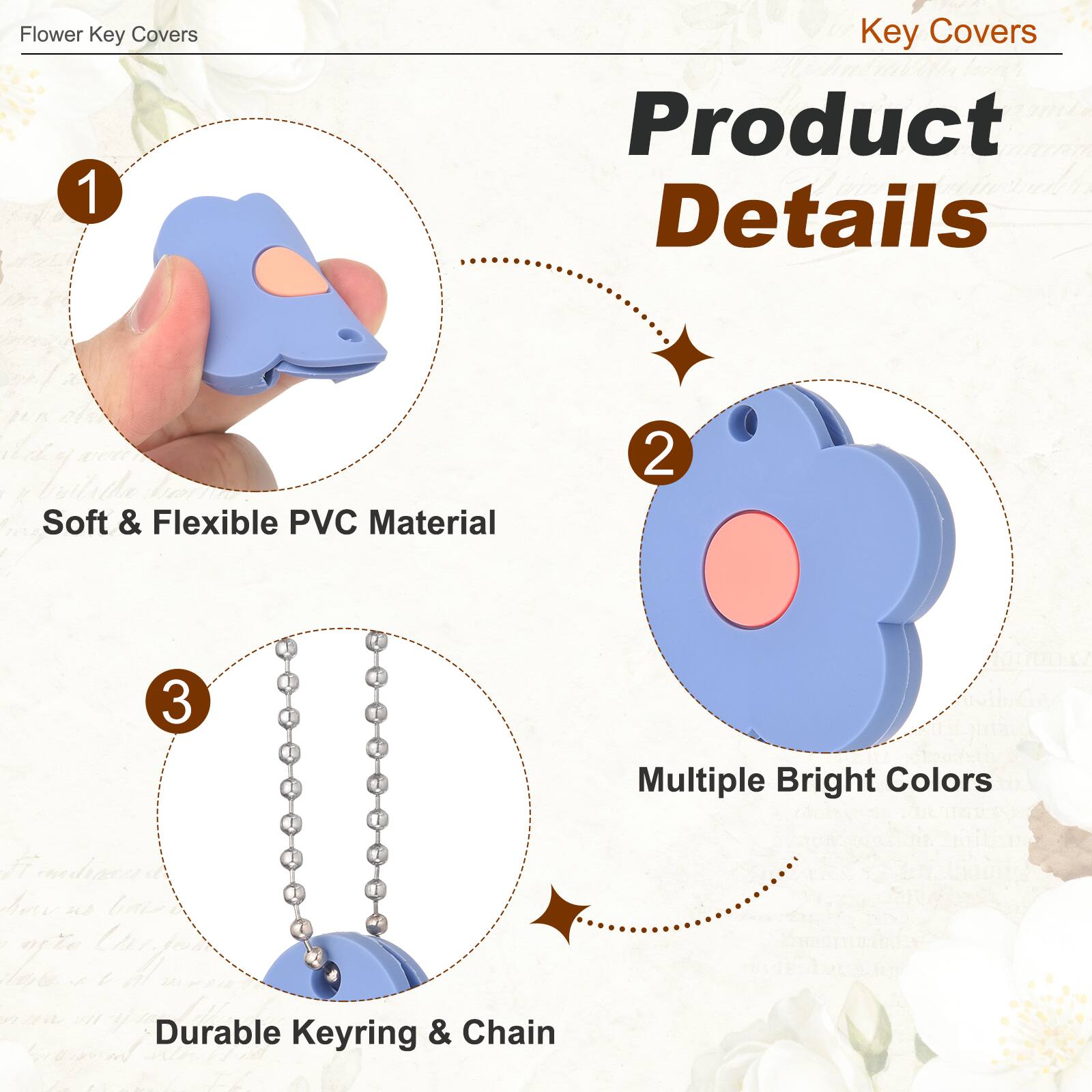 Flower Key Covers

Key Covers

Product Details

1. Soft & Flexible PVC Material
2. Multiple Bright Colors
3. Durable Keyring & Chain