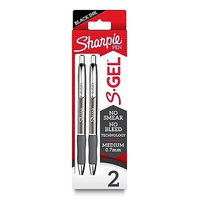 Sharpie - S-Gel Metal Retractable Gel Pen, Medium Point, Black Ink, 2/Pack (2153653)