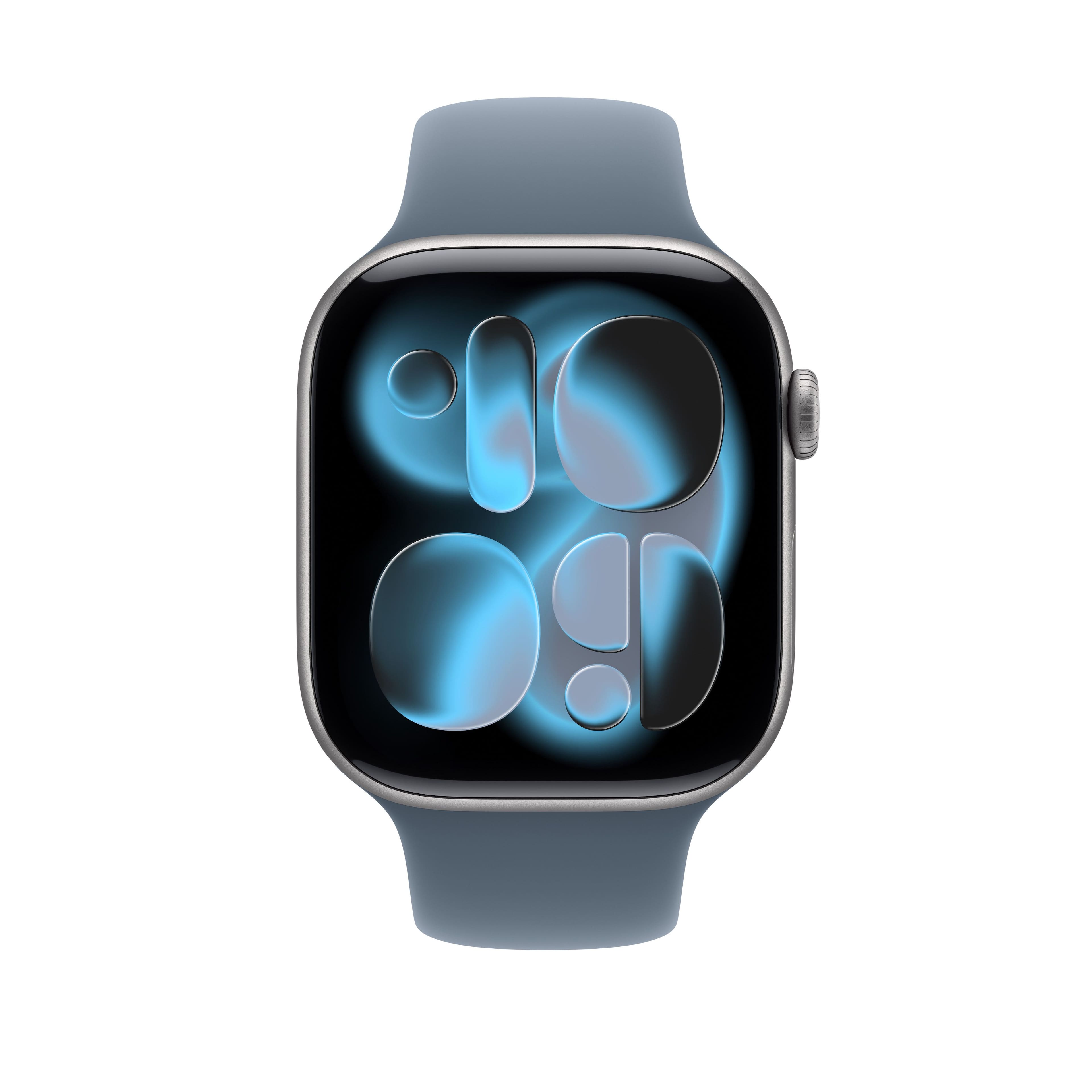Alt View 2. Apple - 46mm Sport Band - M/L - Anchor Blue.