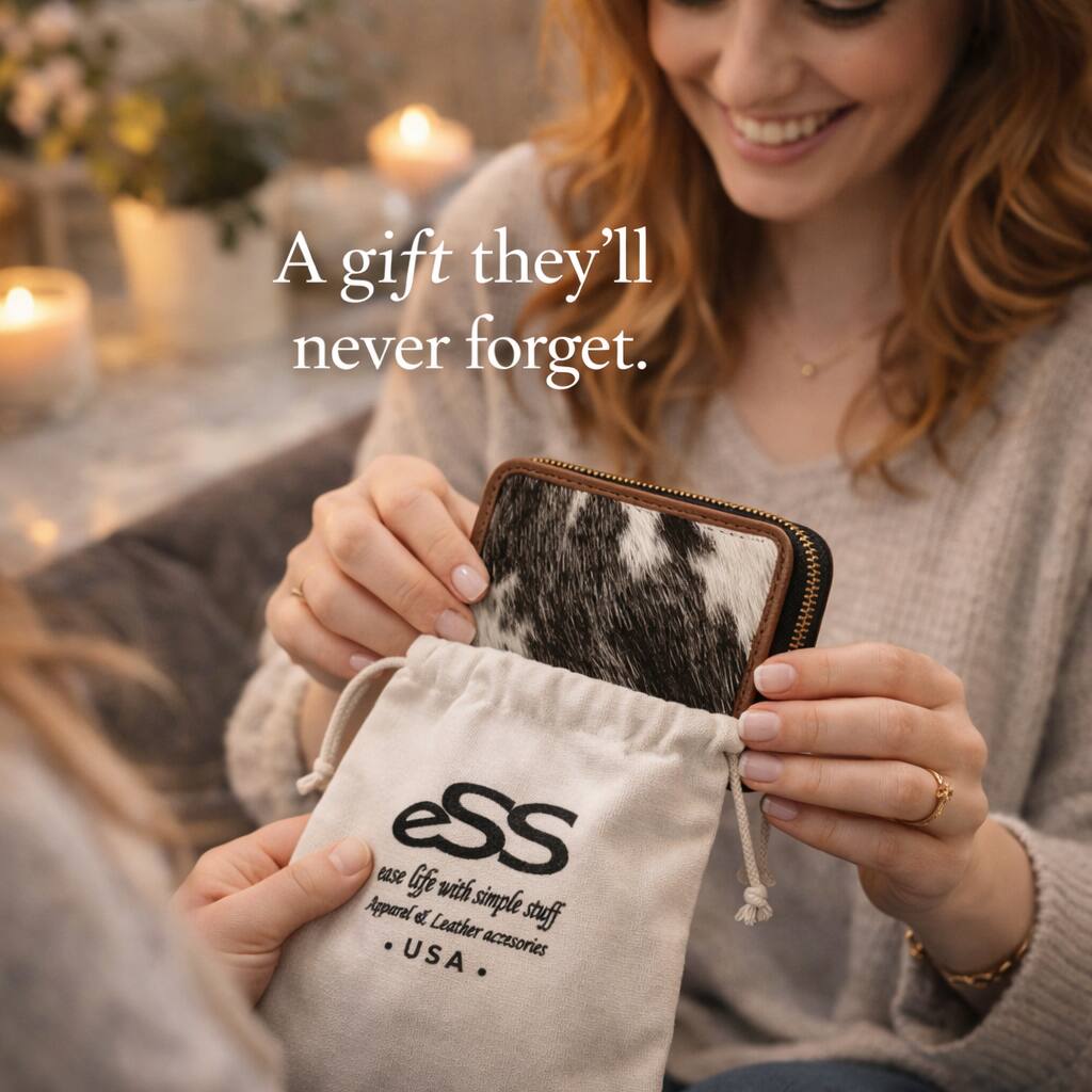 A gift they'll never forget.

ease life with simple stuff  
Apparel & Leather accessories  
USA