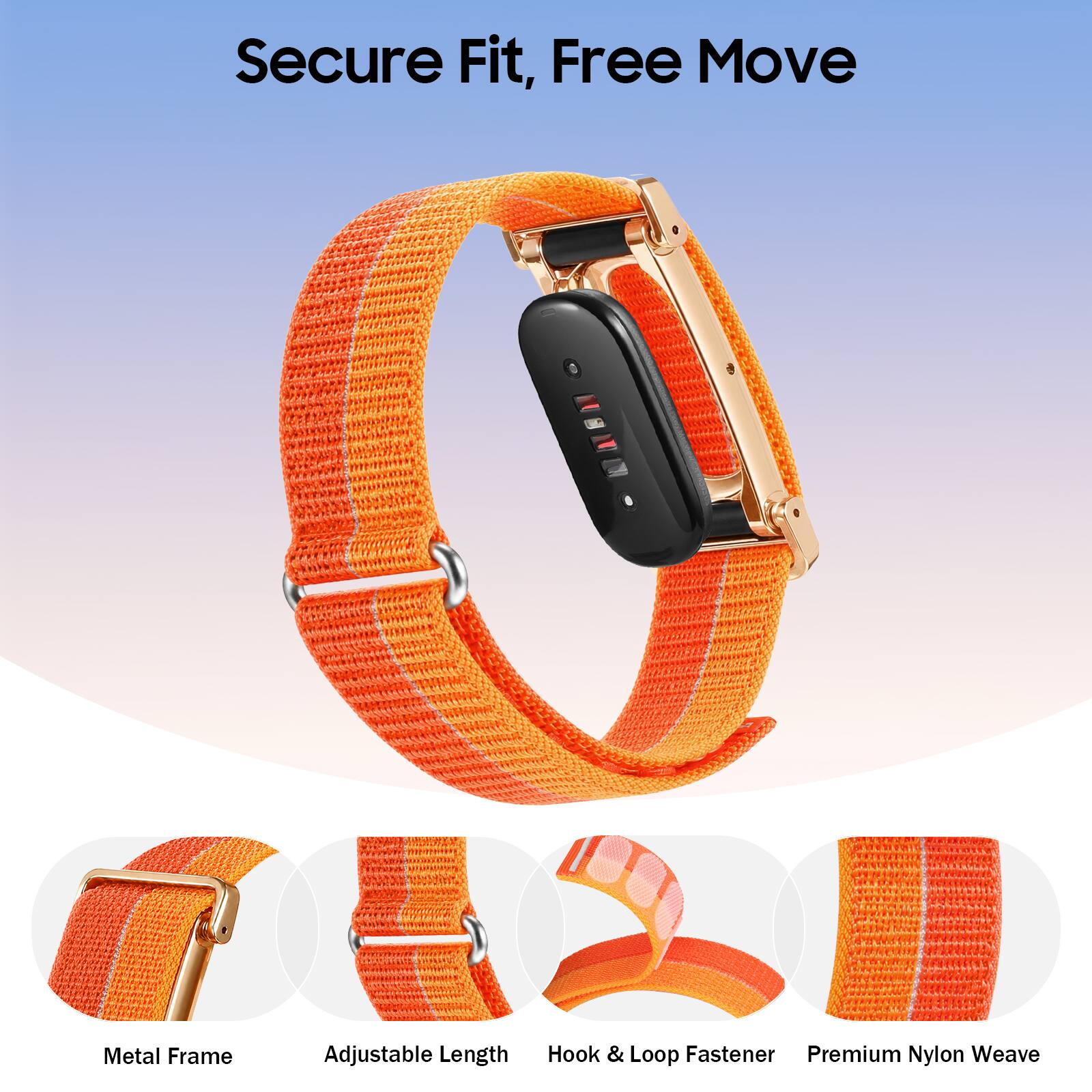Secure Fit, Free Move

Metal Frame
Adjustable Length
Hook & Loop Fastener
Premium Nylon Weave