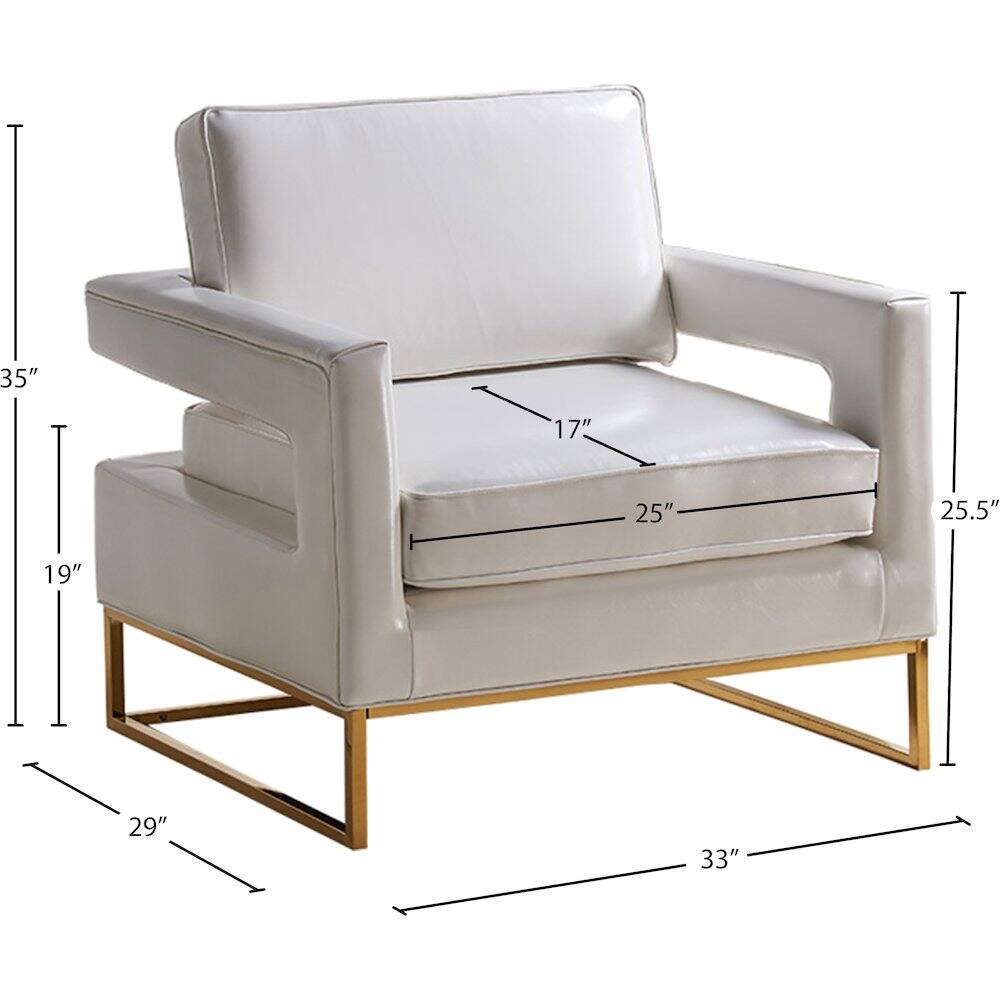 35" (height)  
17" (depth)  
25" (seat width)  
25.5" (back width)  
19" (seat height)  
29" (side width)  
33" (overall width)