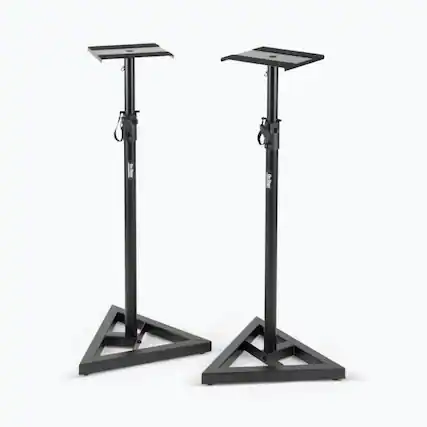 Front. On Stage Stands - On Stage SMS6000 Adjustable Monitor Stands (Pair) - Black.