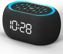FINEAK - White Noise Sound Machine Alarm Clock with Bluetooth Speaker - Black